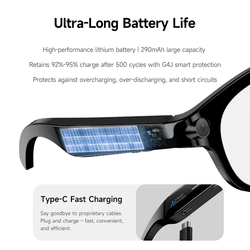 New Al Smart Glasses HD Camera Video Record Voice Translation Photo Recognition WIFI Transmission BT Call Smart Glasses