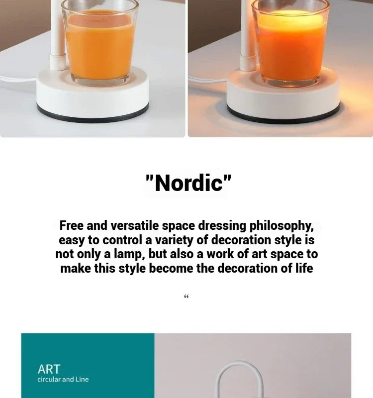 Candle Warmer Lamp with Timer Dimmable Light Scented Wax Melter Simple Table Lamp for Bedroom Home Office Decor