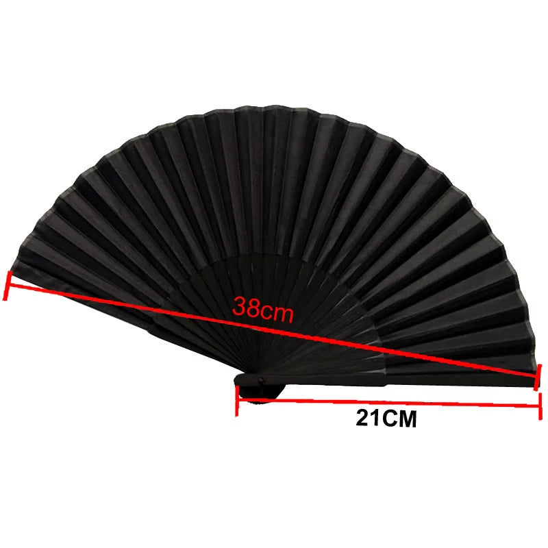 Vintage Black Folding Hand Fan