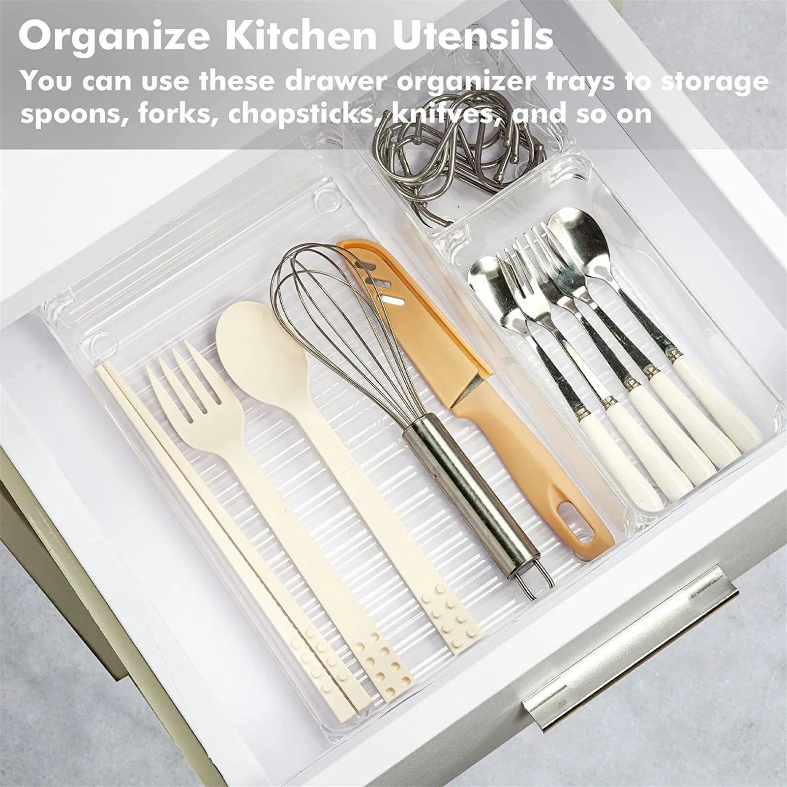 10-Piece Clear Drawer Organizer Set