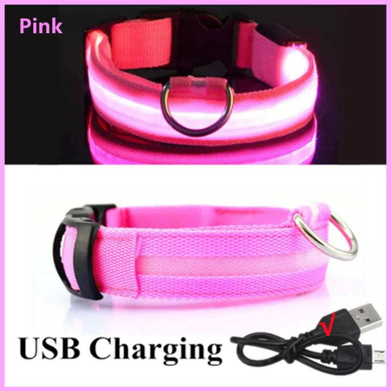 USB Rechargeable LED Glowing Collar for Pets