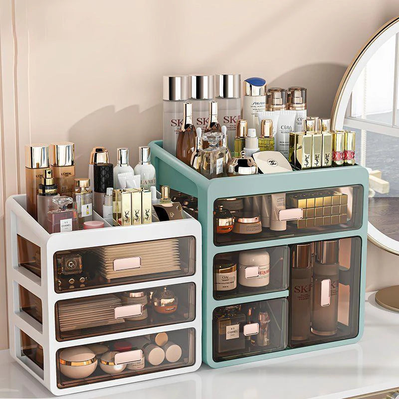 Multi-functional Makeup Organizer Drawer Type Jewelry Skincare Container Cosmetic Storage Box Makeup Case Brush Lipstick Holder