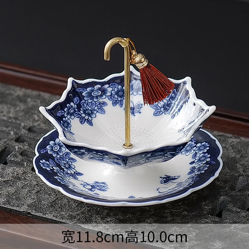 China Umbrella Tea Strainers Tea Infusers Ceramic Tea Filter Screen Teas Ceremony Accessories Teas Table Decorations Ornaments