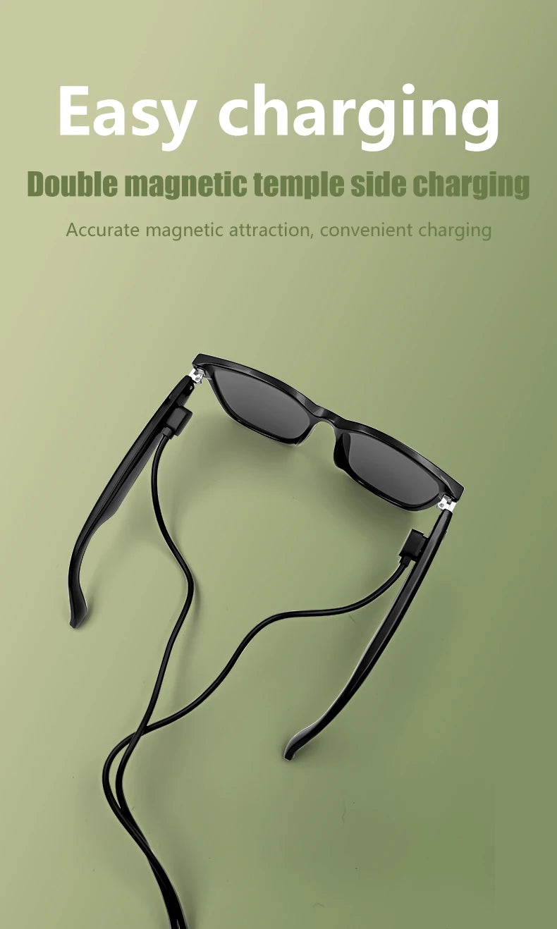 GS08 Smart Glasses with AI Assistant, Music/Calls, Noise Reduction, Anti-Blue Light, UV400, BT TWS for Men & Women