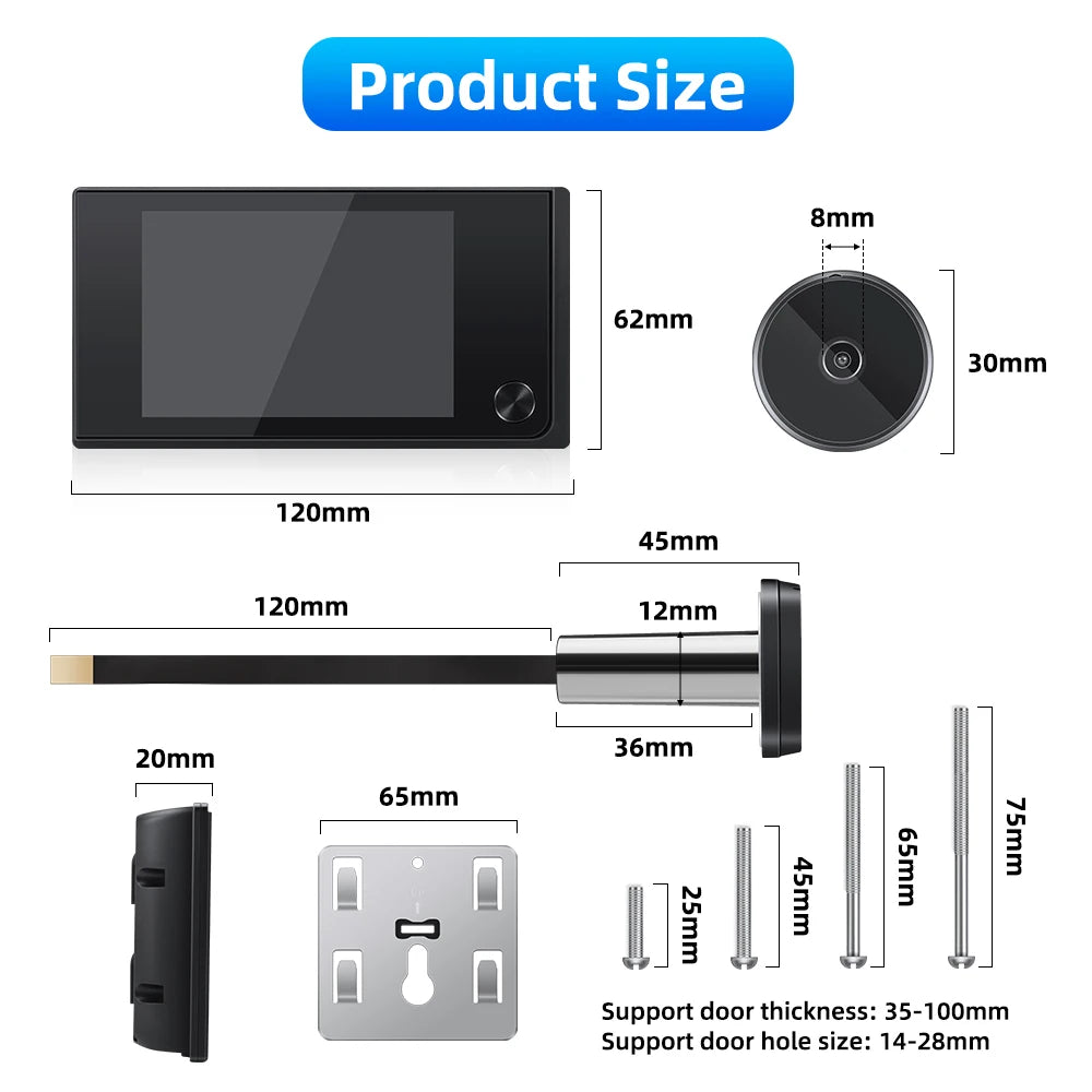 3.5-Inch Digital Door Peephole Camera with HD LCD Screen