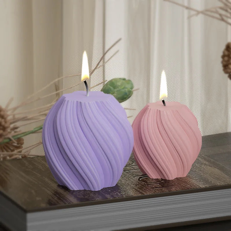 3D Geometric Wave Candle Mold