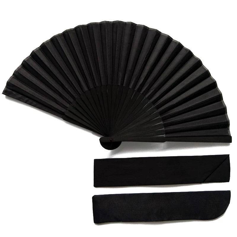 Vintage Black Folding Hand Fan