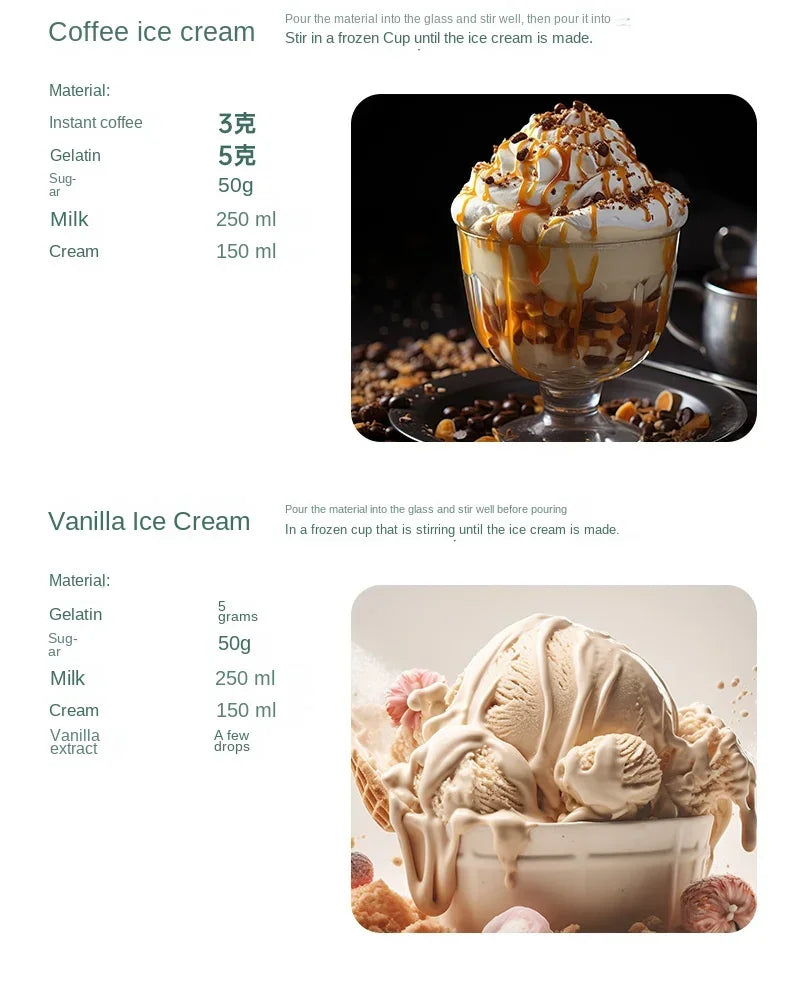 Ice Cream Machine Small Homemade Automatic, Household Mini Fruit Ice Cream Machine Children's DIY Cone Ice Cream Machine