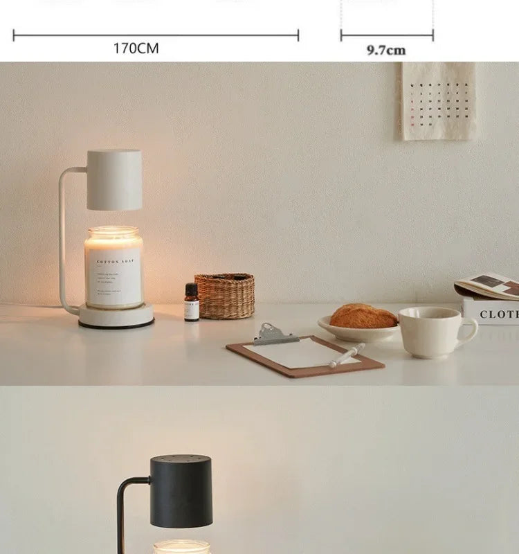 Candle Warmer Lamp with Timer Dimmable Light Scented Wax Melter Simple Table Lamp for Bedroom Home Office Decor