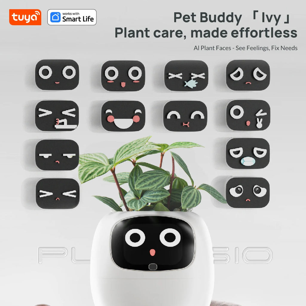 Pet Buddy lvy Plant care,made effortless, Al Plant Faces -See Feelings, Fix Needs  5 Interactive Gestures Unlocka Playful Life