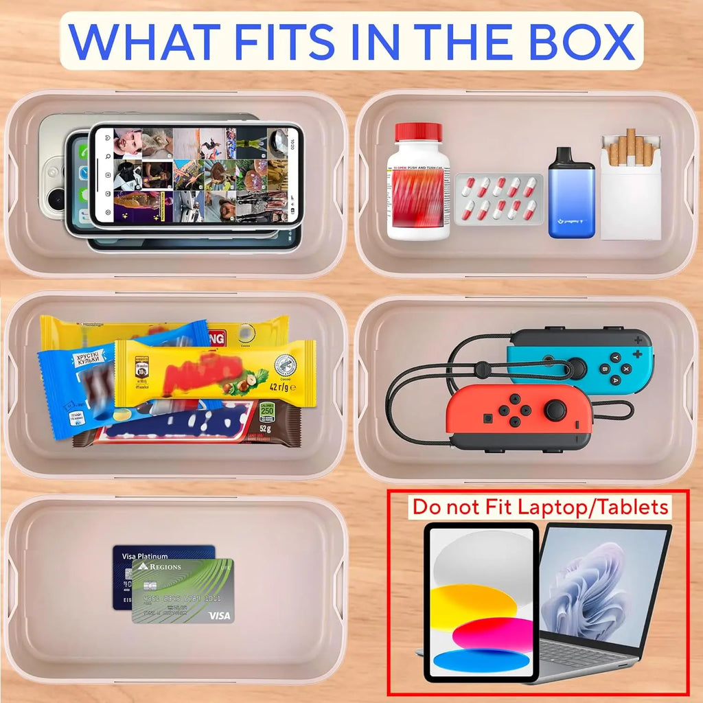 Electronic Time Lock Safe Box for Phones Cigarettes Personal Items Multi-Function Storage Container Files