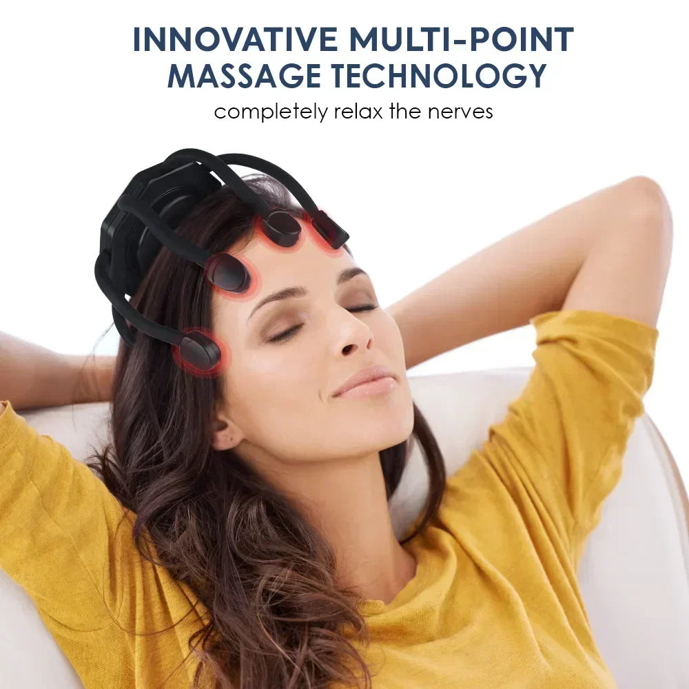 Electric Head Massager Octopus Massager 20 Contracts 5 Modes Scalp Massager 2 Extra Long Contract Red Light Therapy Device