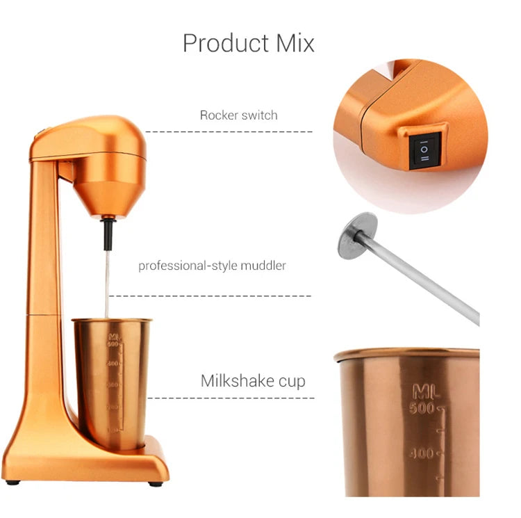 Double Head Electric Milk Frother Vertical Milk Foam Machine Coffee Drink Mixer for Home Bar Electric Milkshake Machine 220V EU