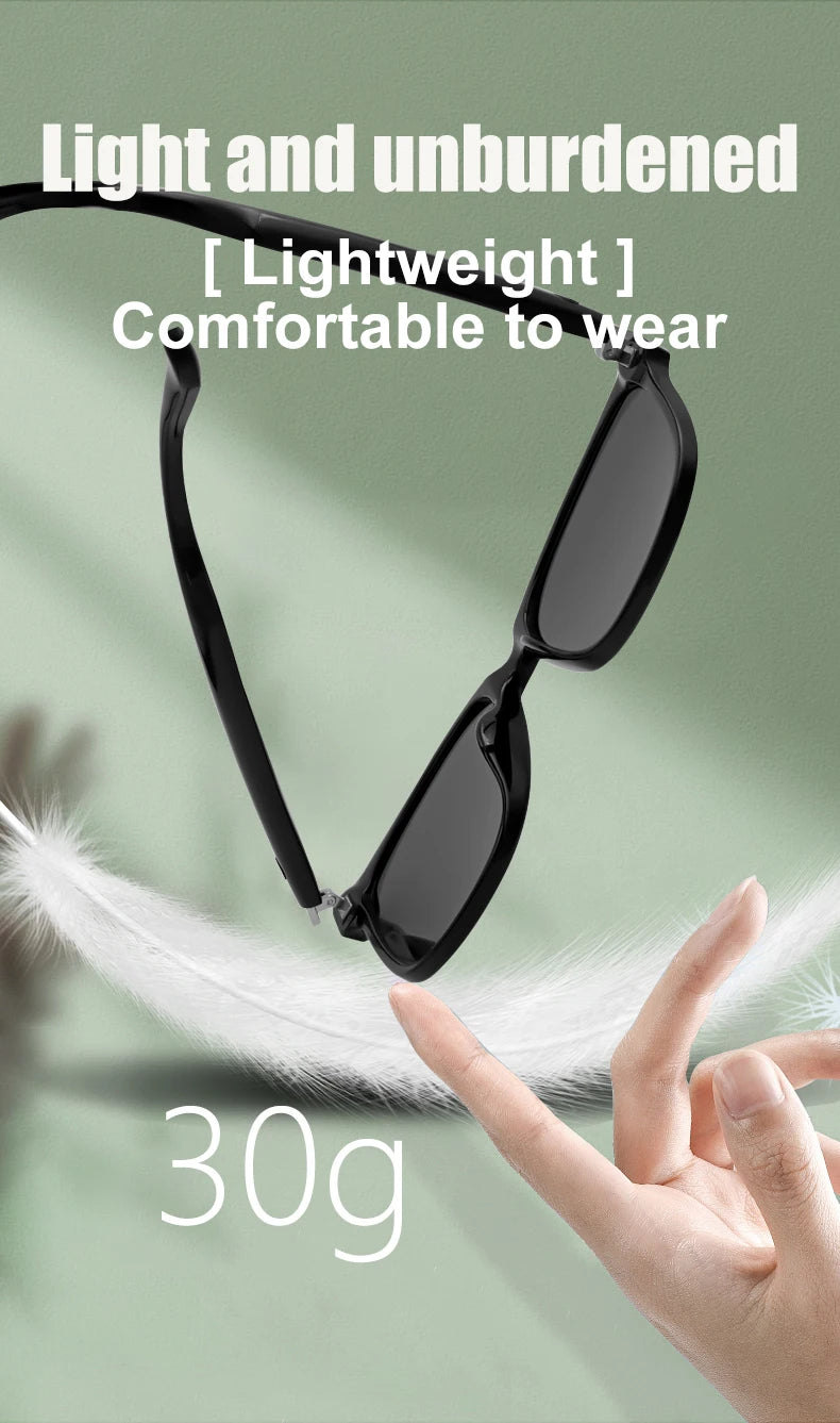 GS08 Smart Glasses with AI Assistant, Music/Calls, Noise Reduction, Anti-Blue Light, UV400, BT TWS for Men & Women