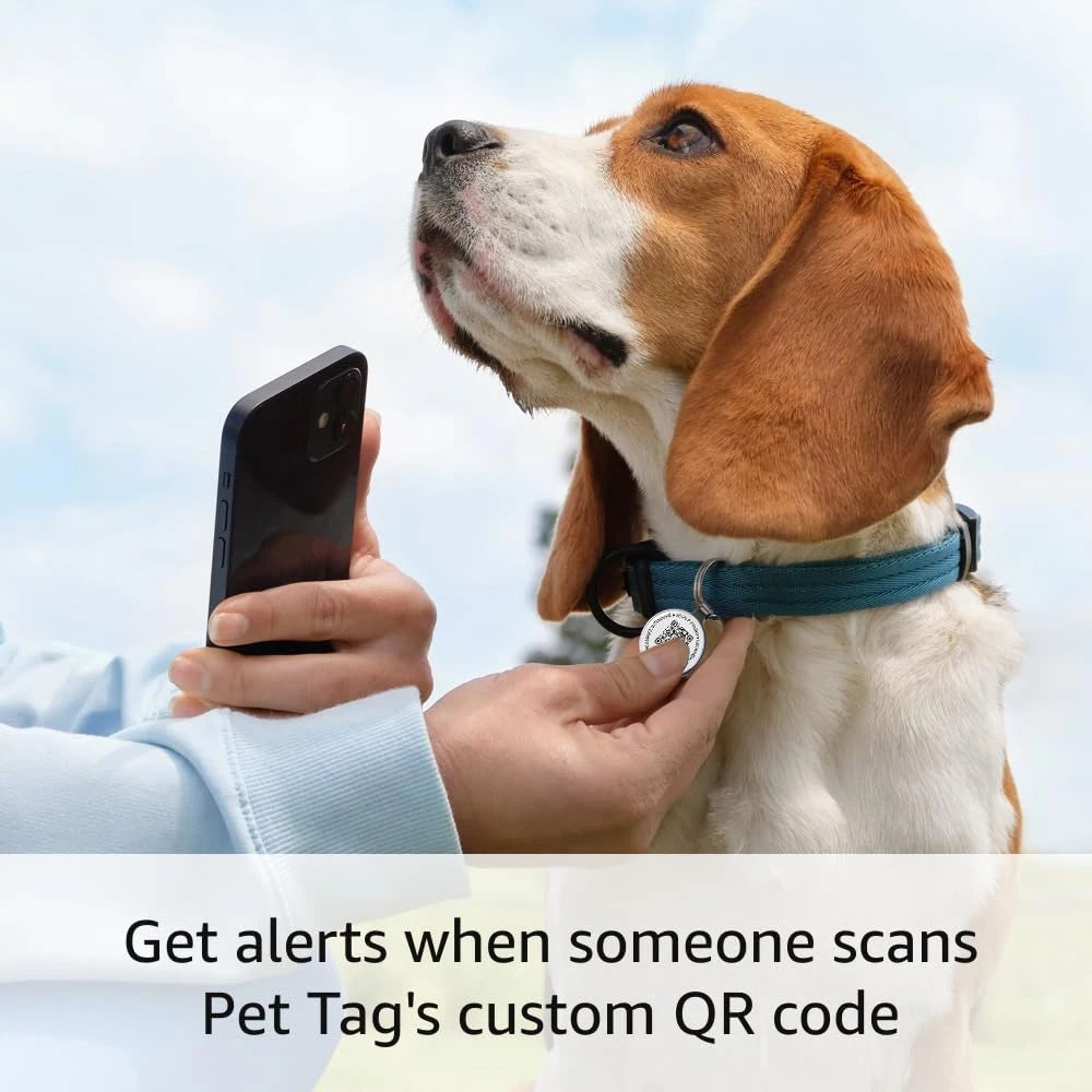 QR ID Pet Tag, Metal Dog Tag with QR Code, Real-time Scan Alerts, Record Pet Profile, No Subscription or Fees