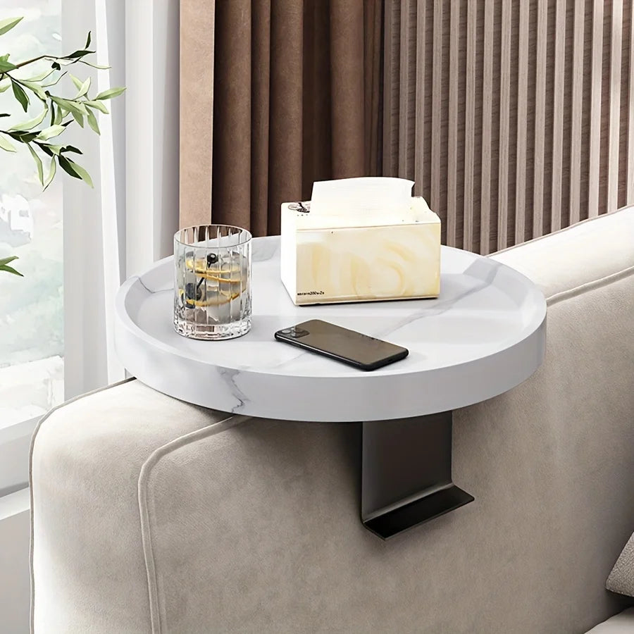 1pc Modern Expandable Sofa Arm Table - Contemporary Wooden Side Table, Easy To Clean