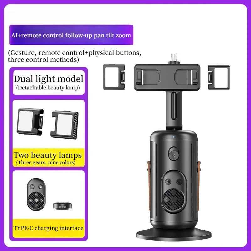 AI Intelligent Face Mobilephone Gimbal Fully Automatic Tracking Device With Remote Control Mobile LiveStreaming Stand Stabilizer