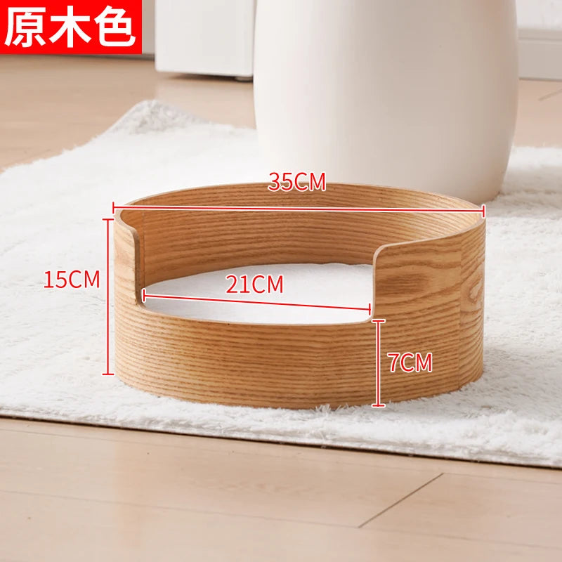 ‌Wooden Pet Sofa Bed - Washable Cat House for Small Dogs, Cozy Pet Bed with Removable Cover, Indoor/Outdoor Use