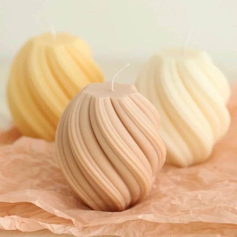 3D Geometric Wave Candle Mold