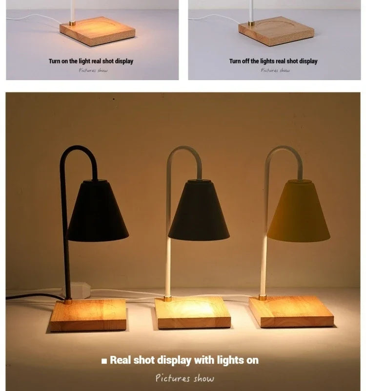 Candle Warmer Lamp with Timer Dimmable Light Scented Wax Melter Simple Table Lamp for Bedroom Home Office Decor