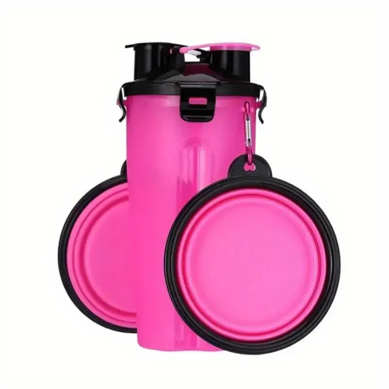 Portable Pet Water Bottle with Food Container