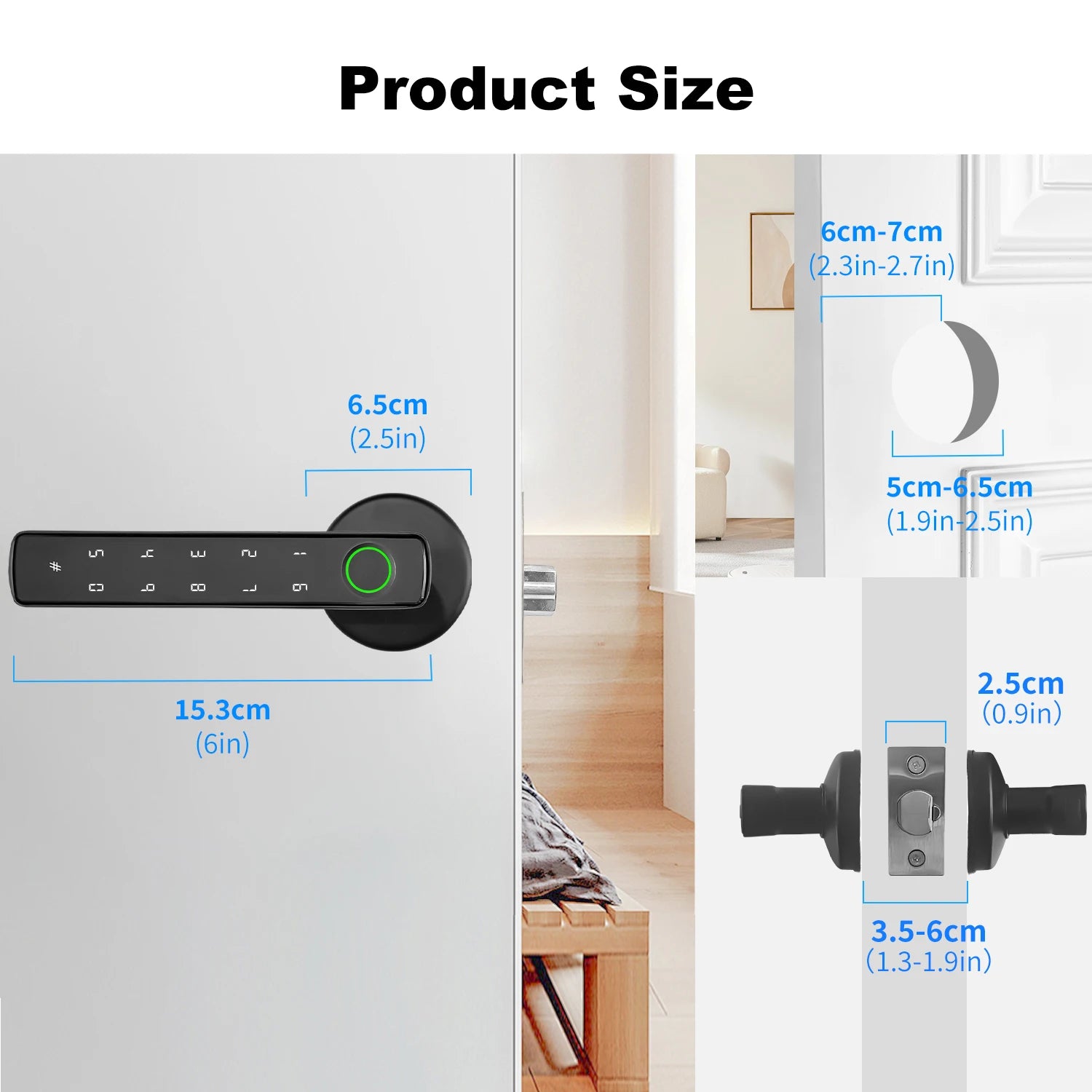 Smart Lock For Main Door Tuya Smart Home Fingerprint Electronic Door Lock APP Remote Unlocking Residential Automation With Alexa