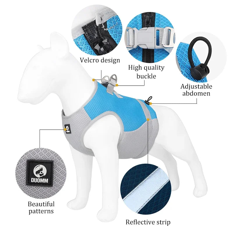 Dog Cooling Vest Dog Harness for Small Medium Largre Dog Adjustable Reflective Vest Summer Ice Quick Release Hot Pet Cool Jacket