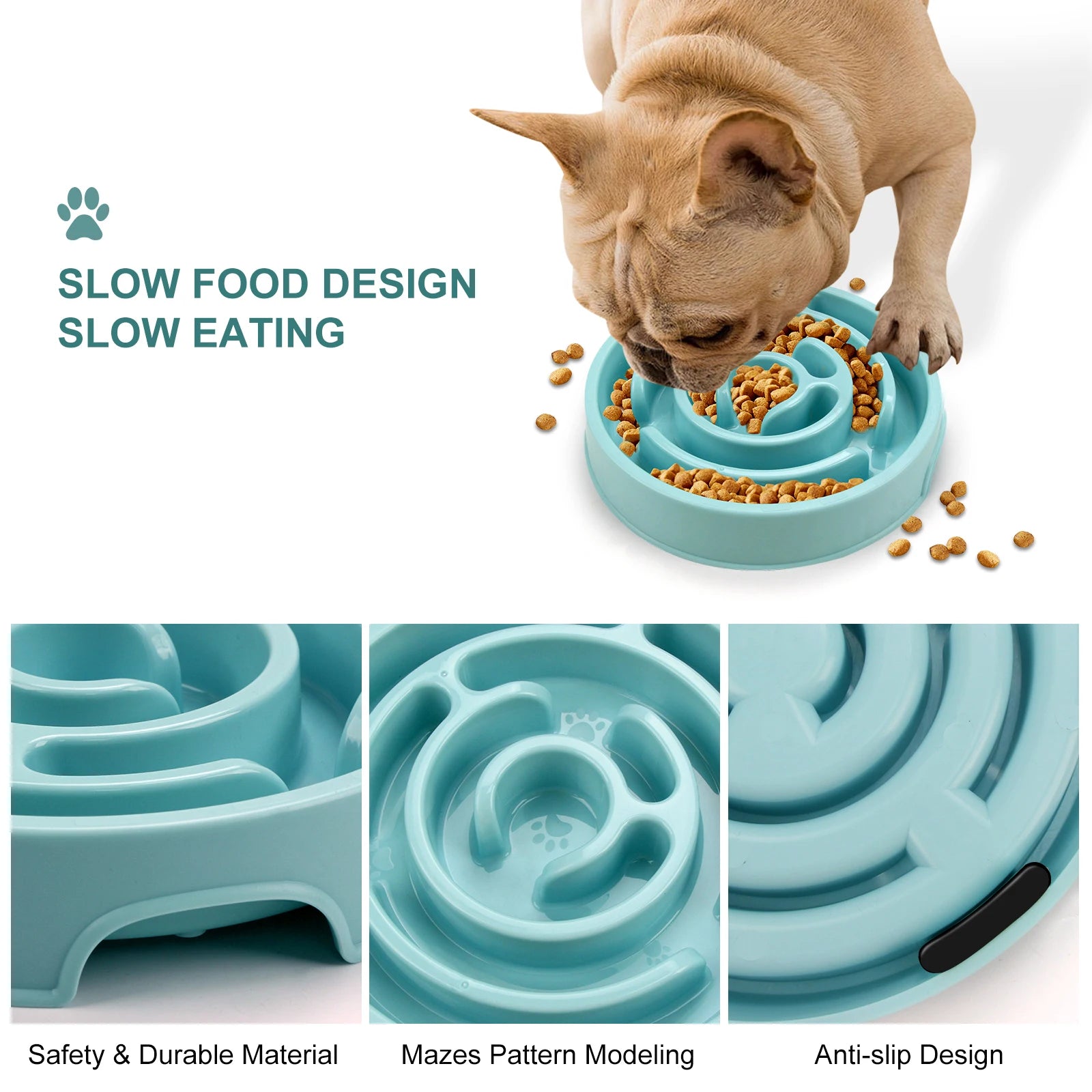 Slow Feed Anti Slip Pet Bowl