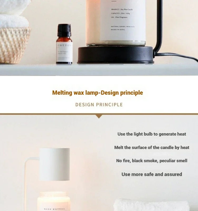 Candle Warmer Lamp with Timer Dimmable Light Scented Wax Melter Simple Table Lamp for Bedroom Home Office Decor