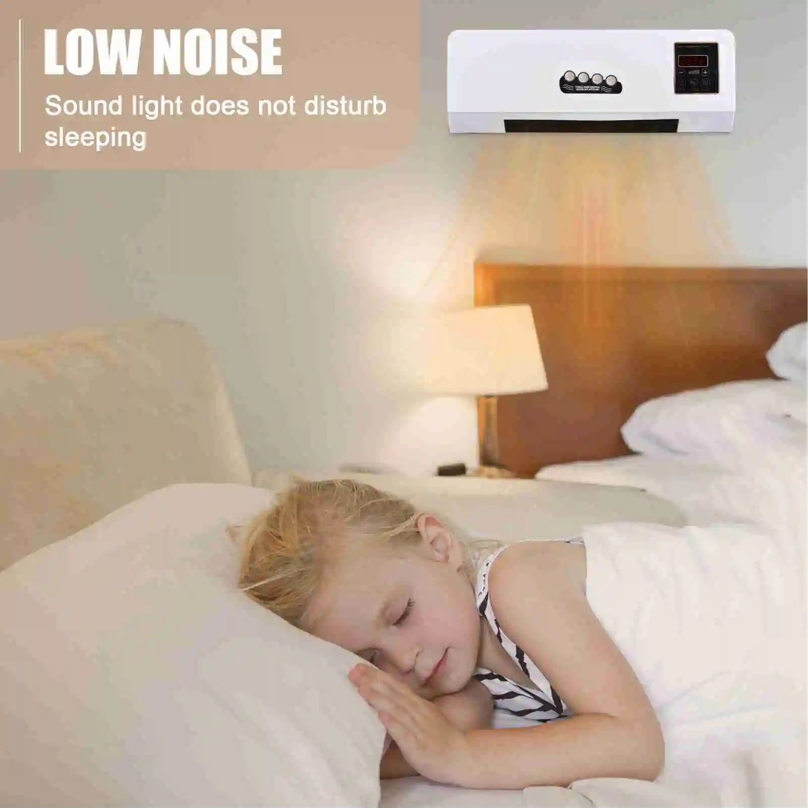 Heater Fan 2 in 1 Heating Nature Wind Timing Digital Display Wall Mounted Space Heater for Home Office Dormitory