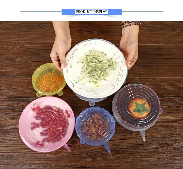 Reusable Silicone Stretch Lids for Food Storage
