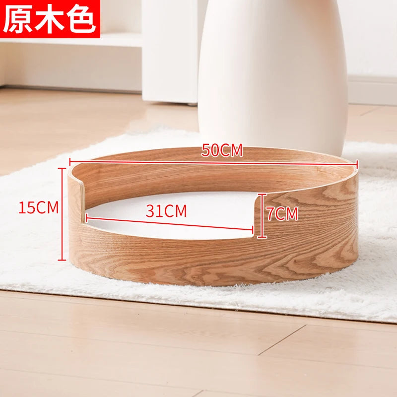 ‌Wooden Pet Sofa Bed - Washable Cat House for Small Dogs, Cozy Pet Bed with Removable Cover, Indoor/Outdoor Use