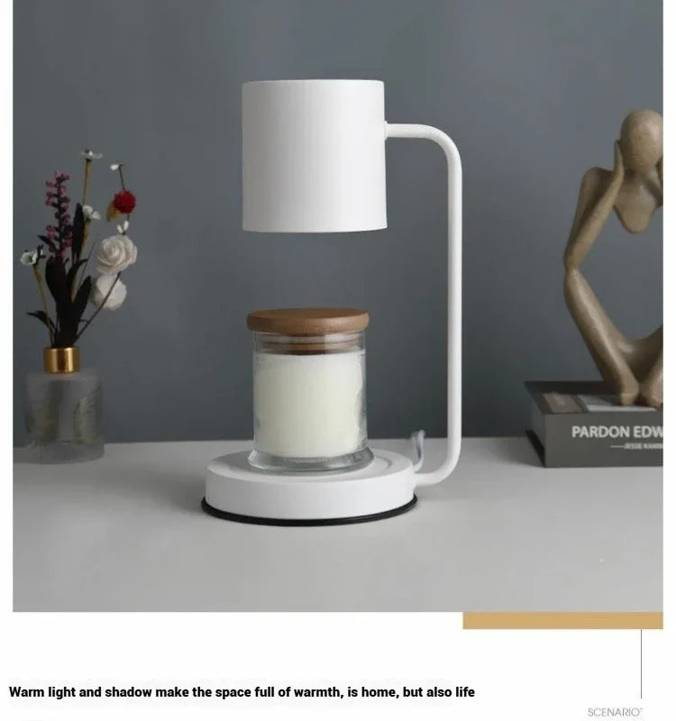 Candle Warmer Lamp with Timer Dimmable Light Scented Wax Melter Simple Table Lamp for Bedroom Home Office Decor