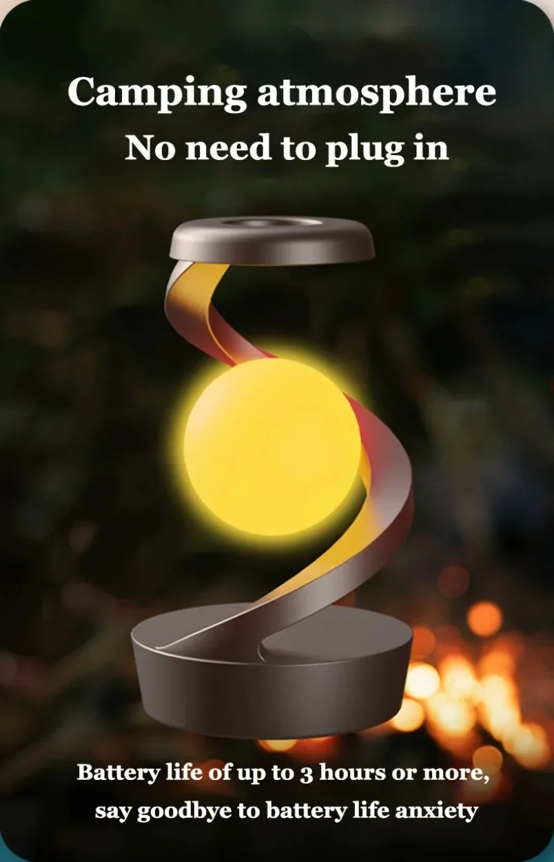 Wireless Charging Rotating Suspension Night Light Hand-waving Control RGB Atmosphere Table Lamp For Bedroom Office Decor