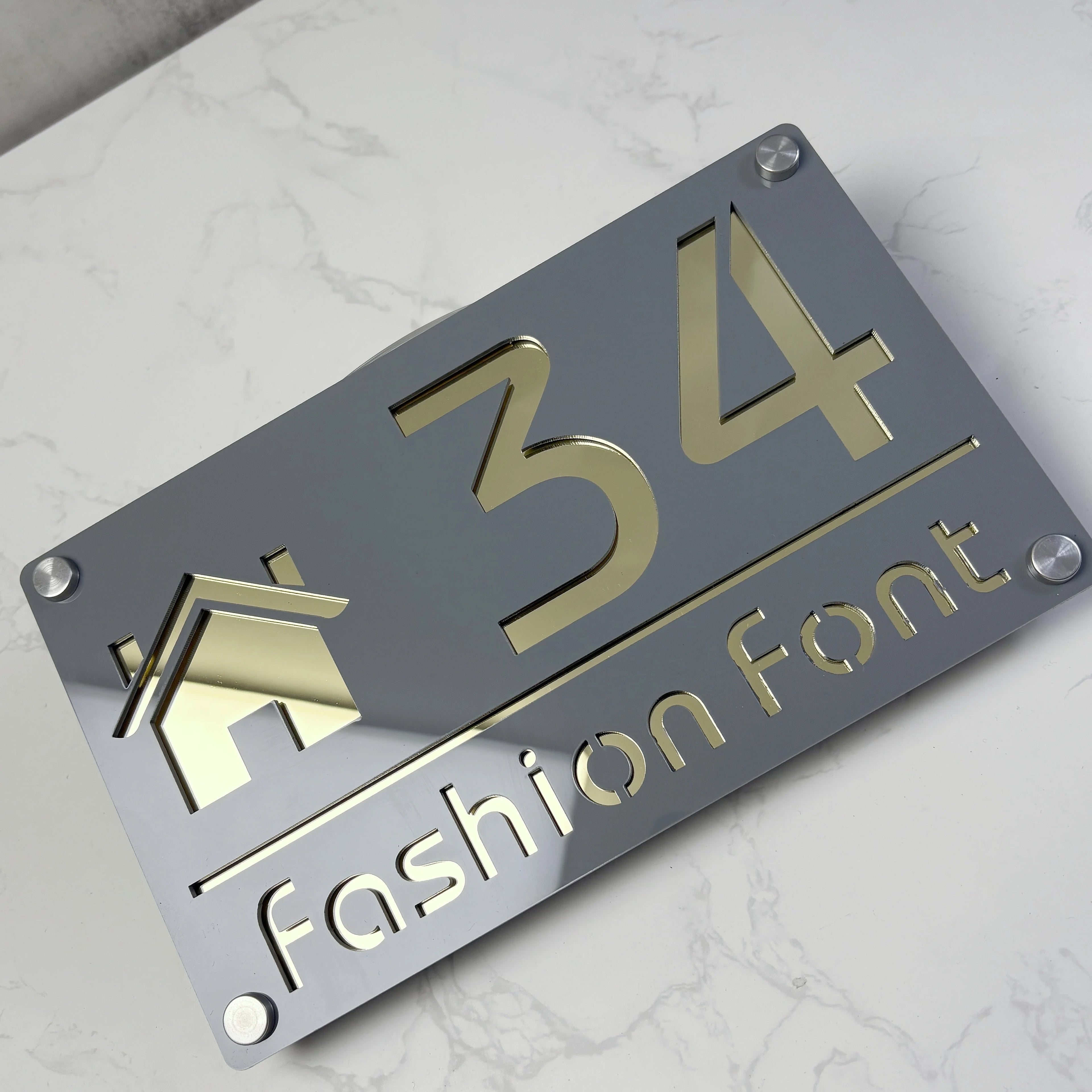 Modern Family Personalized custom House number Sign Outdoor Wall Decor laser-cut acrylic address plaques Name Home gift Plate