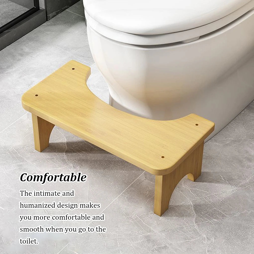 Bamboo Toilet Stool Toilet Brush Non-Slip Potty Seat Children Pregnant Foot Restroom Older Squat Bench Home Travel Kid Poop Seat