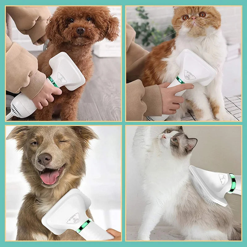 2 In 1 Pet Hair Dryer Brush Grooming for Cat and Dog Brush Professional Home Grooming Furry Drying Portable Dog Blower  Comb