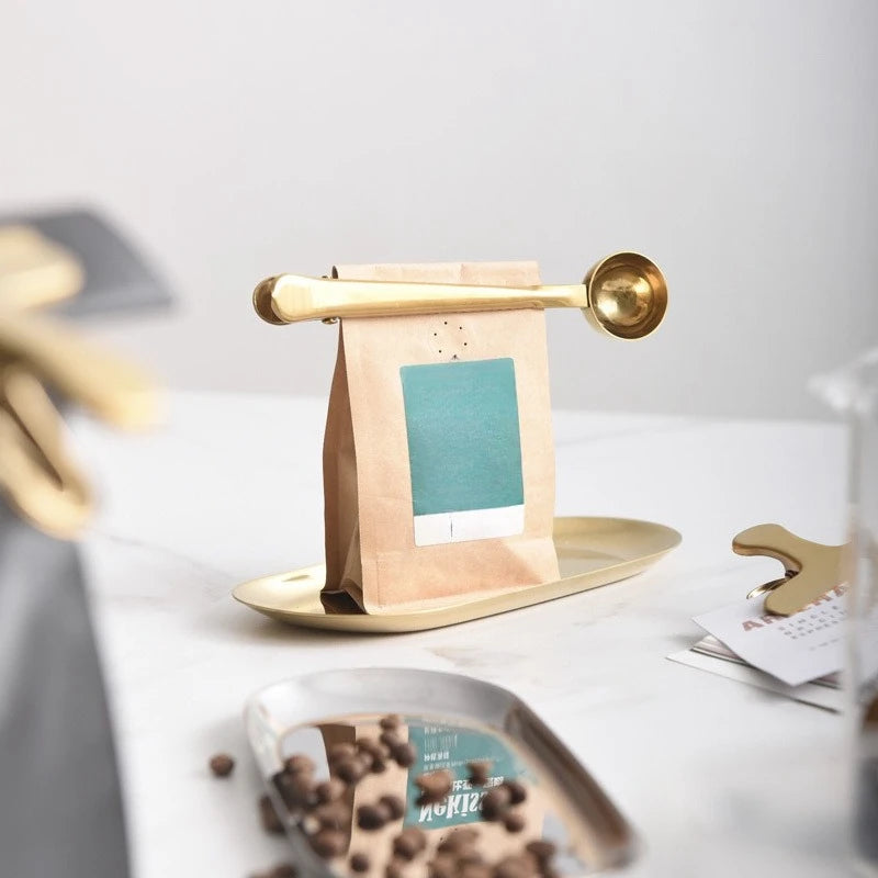 Coffee Scoop Measuring Scoop Coffee Bean Coffee Powder Seal Clip Measuring Scoop Coffee Utensils Bean Scoop Quantitative Scoop