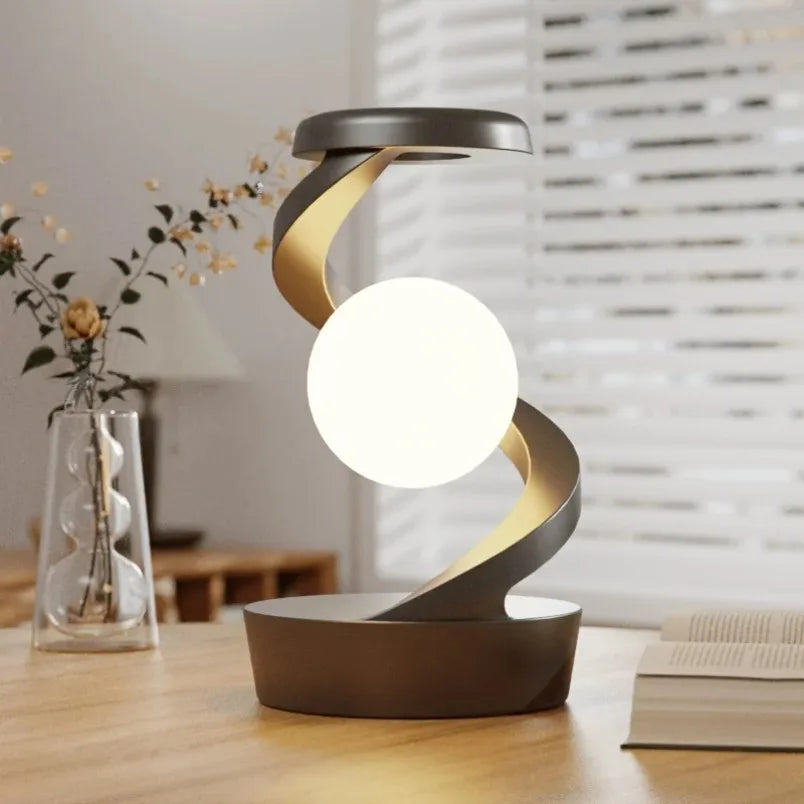 Wireless Charging Rotating Suspension Night Light Hand-waving Control RGB Atmosphere Table Lamp For Bedroom Office Decor