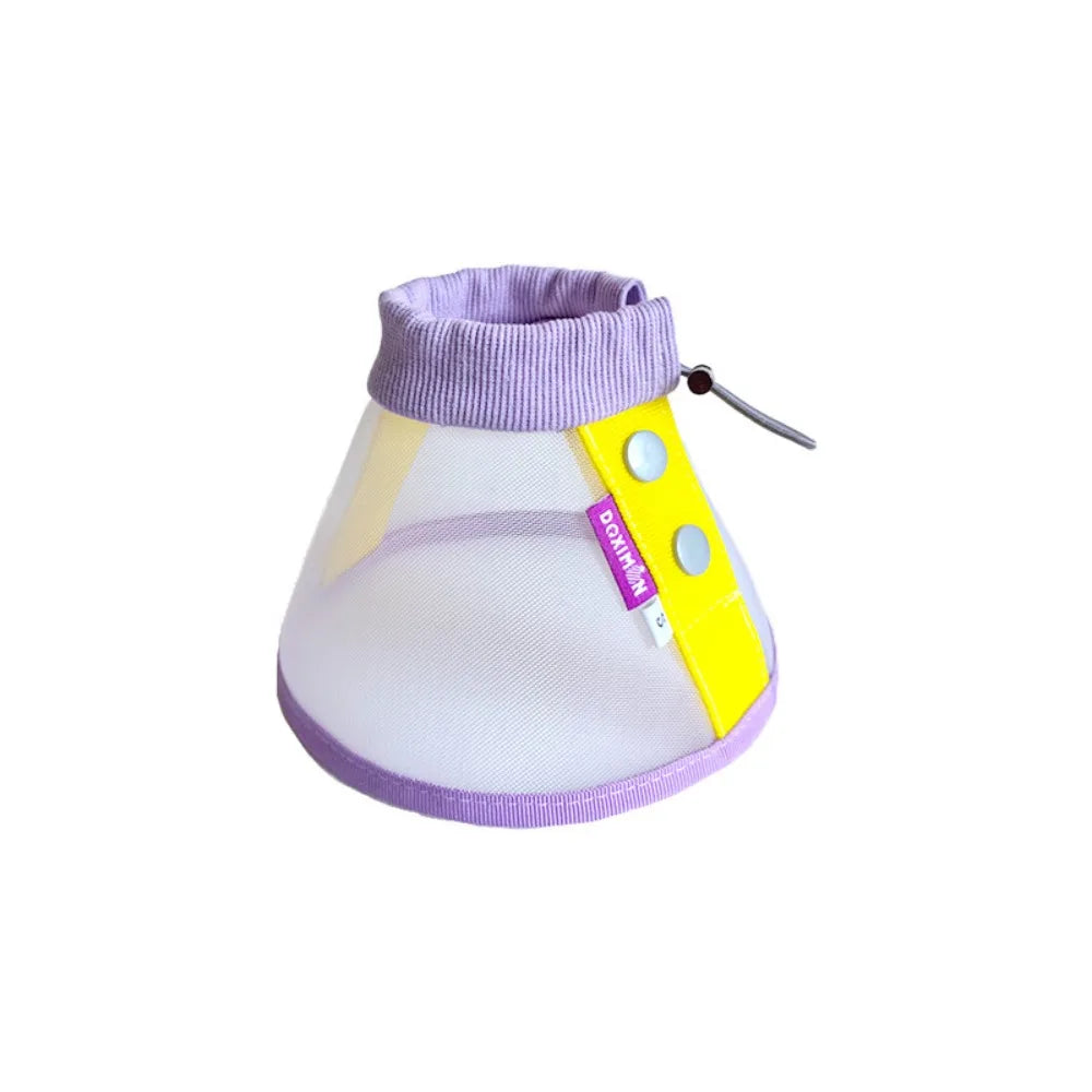 Anti-Bite Cat Elizabeth Collar Breathable Adjustable Cat Neck Protective Circle Snap Button Comfortable Pet Neck Cone