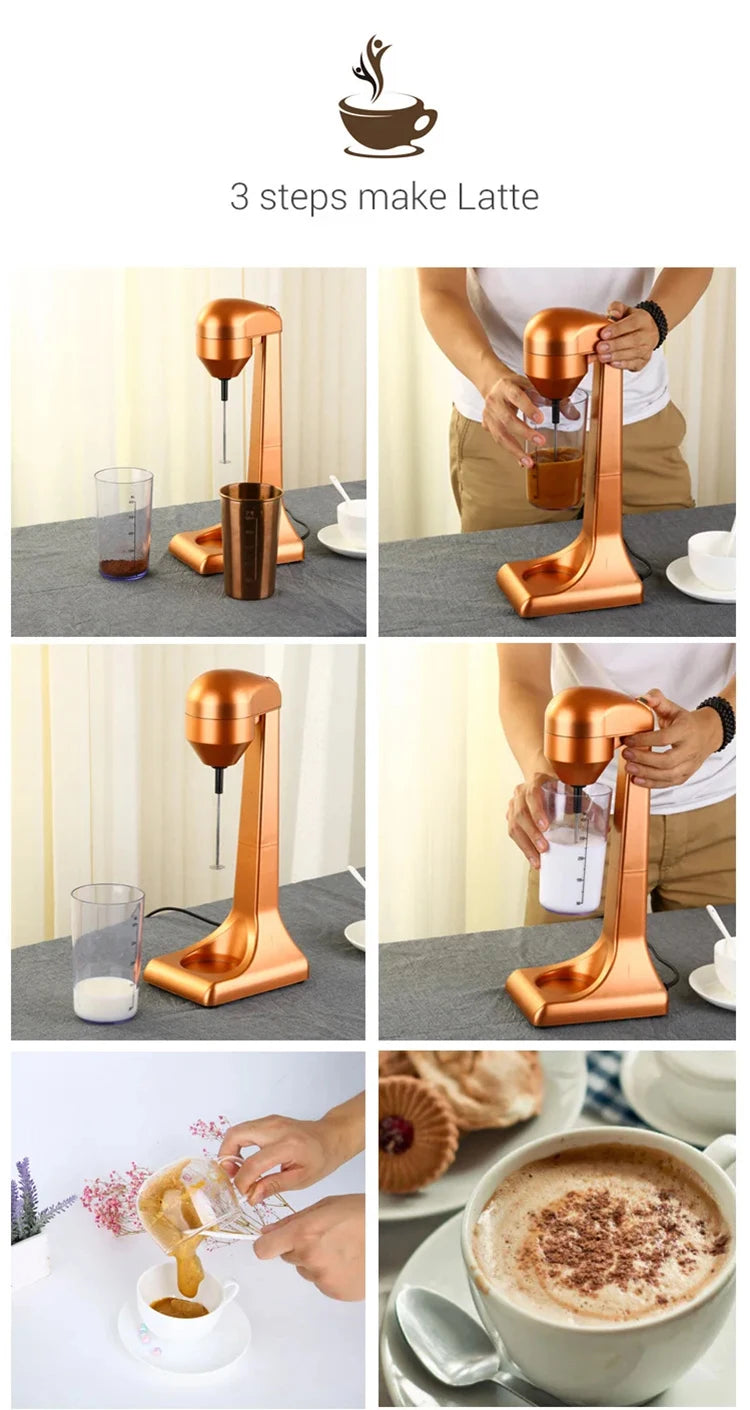 Double Head Electric Milk Frother Vertical Milk Foam Machine Coffee Drink Mixer for Home Bar Electric Milkshake Machine 220V EU