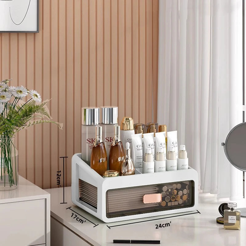 Multi-functional Makeup Organizer Drawer Type Jewelry Skincare Container Cosmetic Storage Box Makeup Case Brush Lipstick Holder