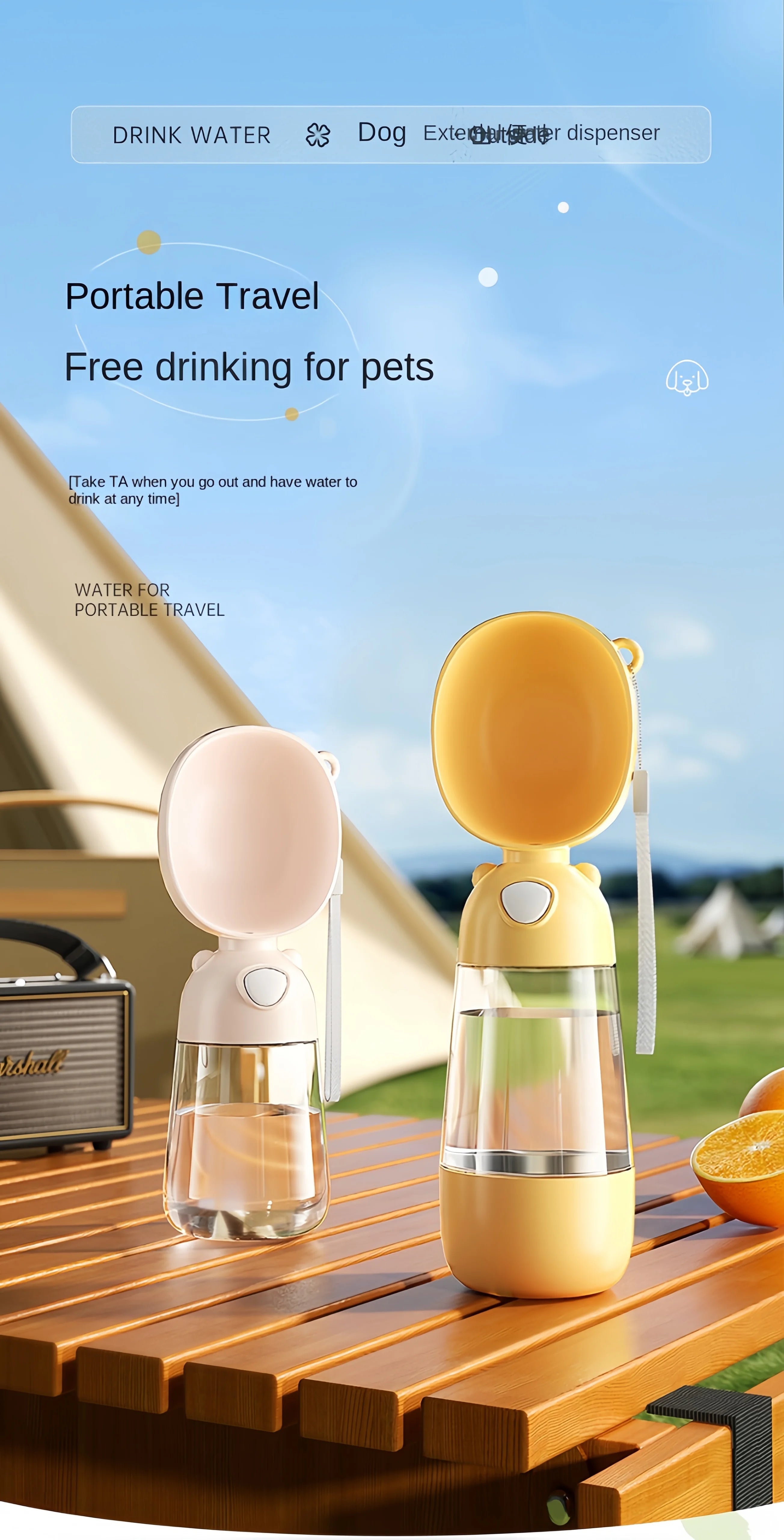 Portable Pet Water with Food Travel Cup
