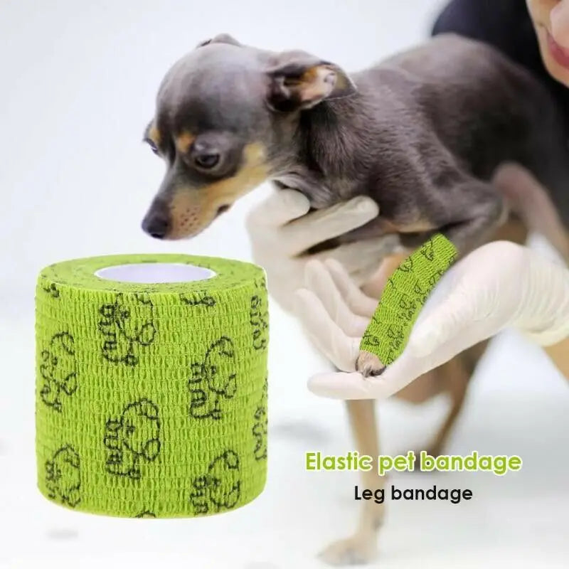 Medical Self Adhesive Elastic Bandage for Dogs and Cats, Pet Sports Wrap Tape, Finger Joint Knee, First Aid Kit, 5cm x 4.8m