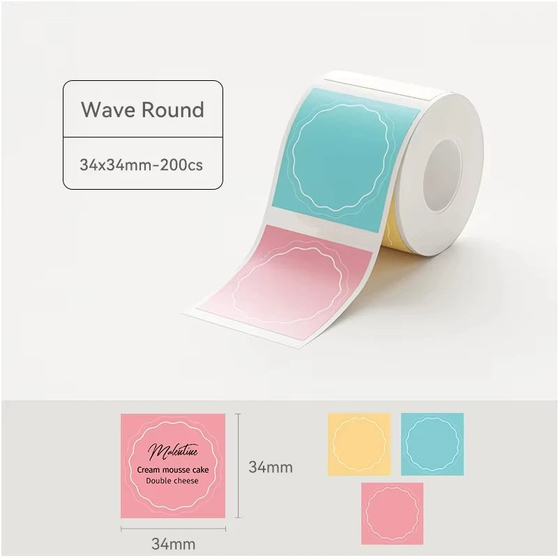 Niimbot Labels Sticker White/Color/Transparent Thermal Adhesive Paper Roll Printer Paper For Niimbot B1 B21 Portable Printer