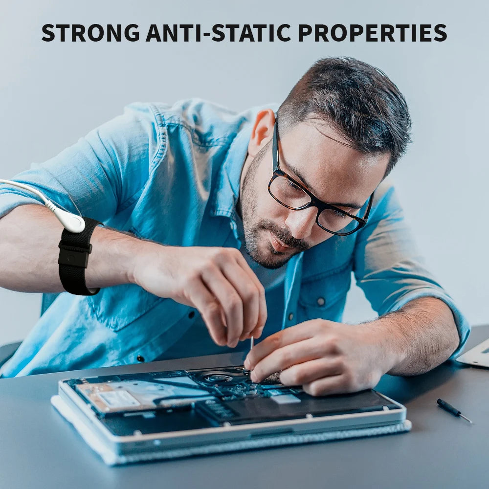 Anti-Static Wrist Strap Grounding Wrist Adjustable Bracelet Stimulation Physiotherapy Device for Computer Electronics Repair