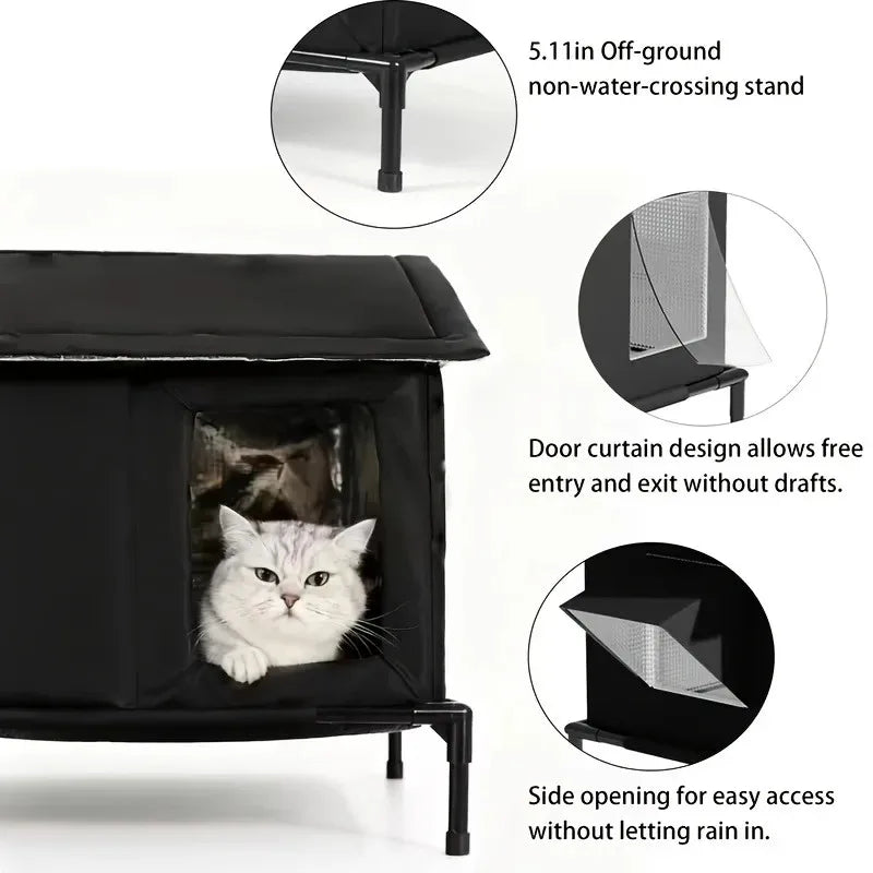 Stray Cat dog House Elevated Pet House-Bed Moisture-Proof Design Cat House Winter Warm Pet Cave Sleeping Beds Puppy Supplies