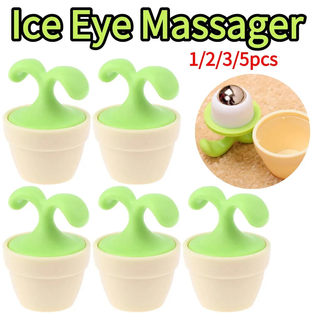 Cervical Lymphatic Ice Massager Cute Potted Plant Roller Ball Eye Soothing Magic Tool Handheld Relaxing Massager Ice Eye Massage