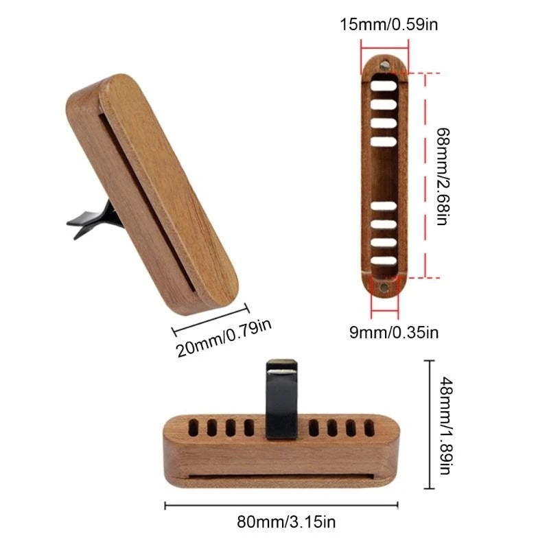 Wood  Car Air Freshener Vent Clips Long Lasting Essential Oil Diffuser Upgrades for A Luxurious Driving Experience D7YA