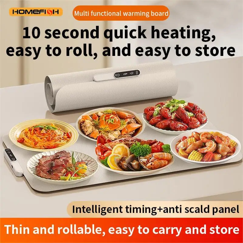 HOMEFISH Multifunctional Silicone Warming Board Home Easy Store Foldable Waterproof Oil Resistant Insulated for Hot Meals